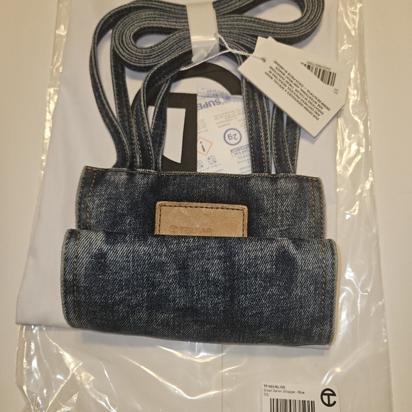 Telfar: Small Denim Shopper - Blue - Picture 11 of 16
